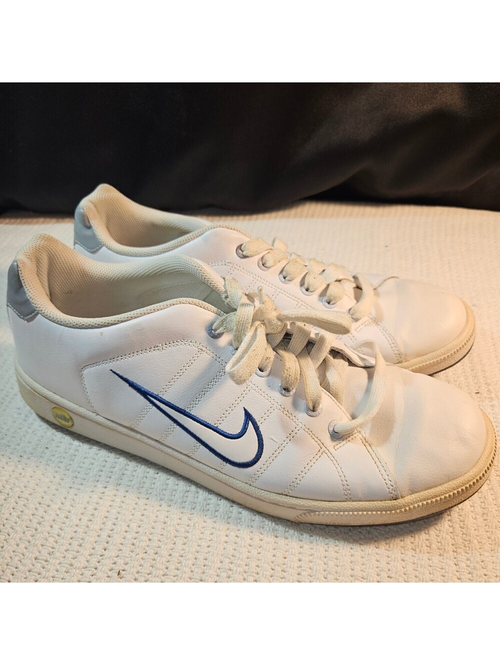 Nike Court Tradition 2 Plus Men's 12 White Blue Athletic Low Top Sneakers